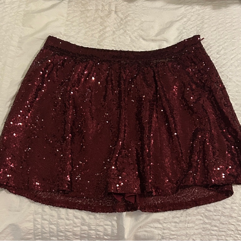 Burgundy Sequin Skirt